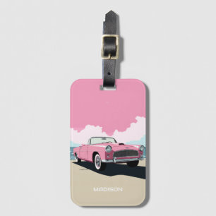 Individuelle Name Pink Classic Car Gepäckanhänger