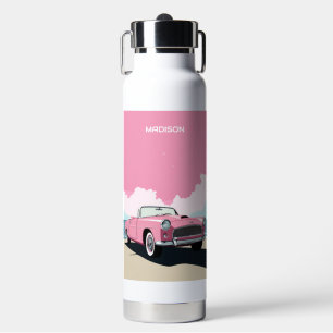 Individuelle Name Pink Classic Car Trinkflasche