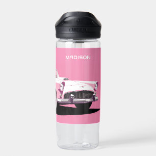 Individuelle Name Pink Classic Car Trinkflasche