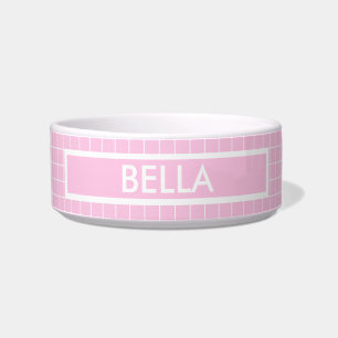 Individuelle Name Pink Danish Pastel Grid Muster D Napf