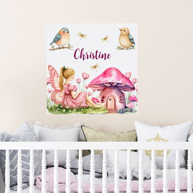 Individuelle Name Pink Fairy Mushrooms Poster (Von Creator hochgeladen)