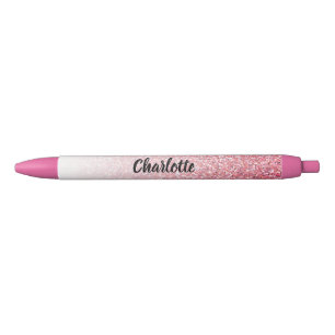 Individuelle Name Pink Imitats Glitzer Glam Geburt Kugelschreiber