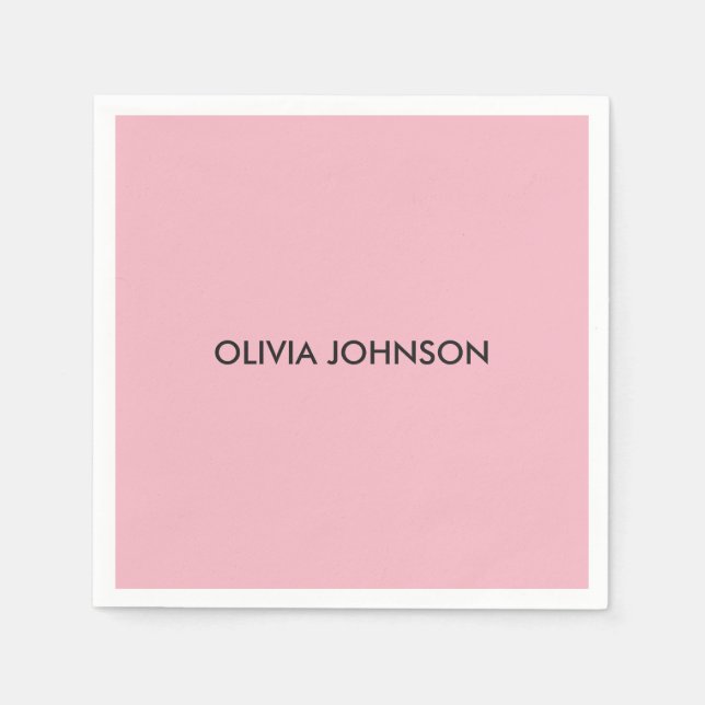 Individuelle Name Pink Paper Napkins Serviette (Vorderseite)