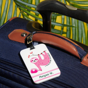 Individuelle Name Pink-Pichleball-🦥 Gepäckanhänger