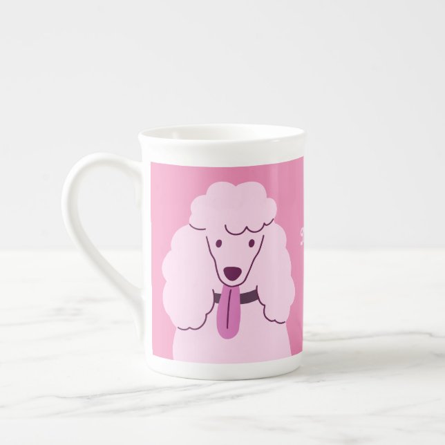 Individuelle Name Pink Poodle Prozellantasse (Links)