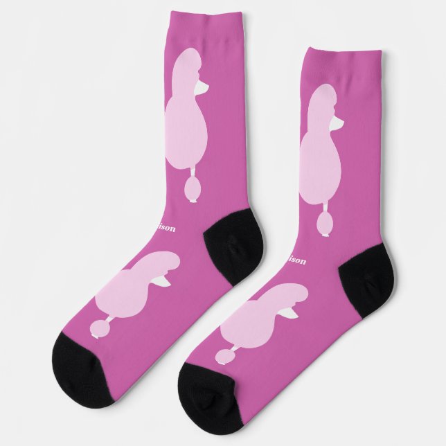 Individuelle Name Pink Poodle Socken (Linkes Detail)