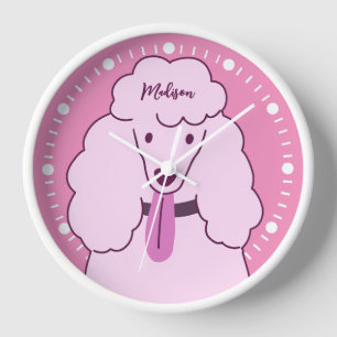 Individuelle Name Pink Poodle Uhr