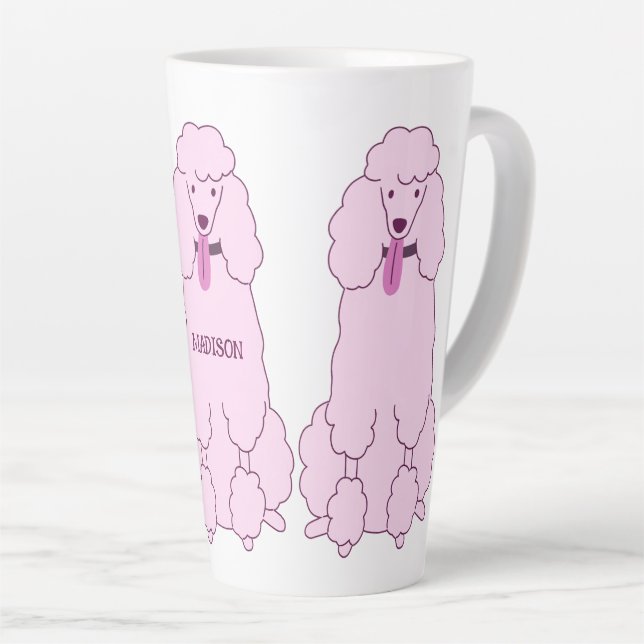 Individuelle Name Pink Poodles Milchtasse (Rechte Ecke)
