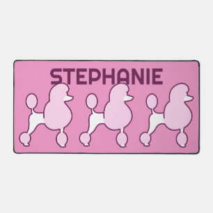 Individuelle Name Pink Poodles Schreibtischunterlage