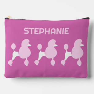 Individuelle Name Pink Poodles Zubehörtasche