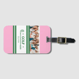 Individuelle Name Pink und Green Golf Liebhaber Fo Gepäckanhänger