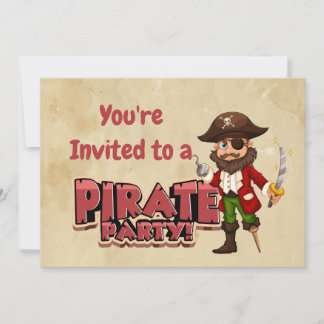 Individuelle Name Pirate Geburtstagsparty Einladun Einladung