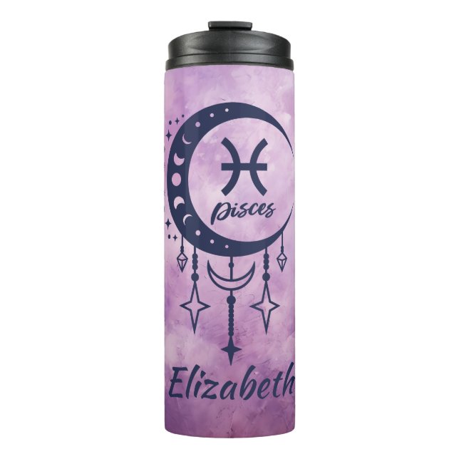 Individuelle Name Pisces Zodiac Sign Thermosbecher (Vorderseite)
