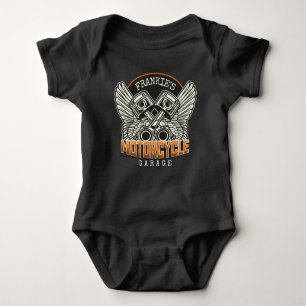 Individuelle Name Pistolen Wings Motorrad Fahrradg Baby Strampler