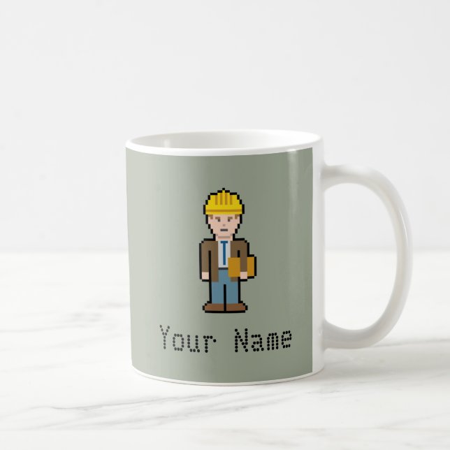 Individuelle Name Pixel Architect Tasse (Rechts)