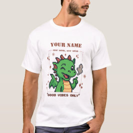 Individuelle Name Pixel Dragon T-Shirt — Retro 8-B