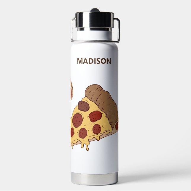 Individuelle Name Pizza Slices Trinkflasche (Hinten)