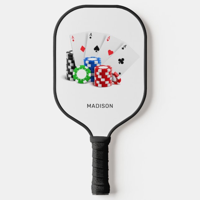 Individuelle Name Poker / Casino Pickleball Schläger (Vorderseite)