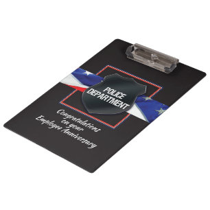 Individuelle Name, Polizeibedienstete - Jahrestag Klemmbrett