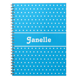 Individuelle Name Polka Dot Blue und White Notizblock
