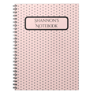 Individuelle Name Polka Dot Notebook, Personalisie Notizblock