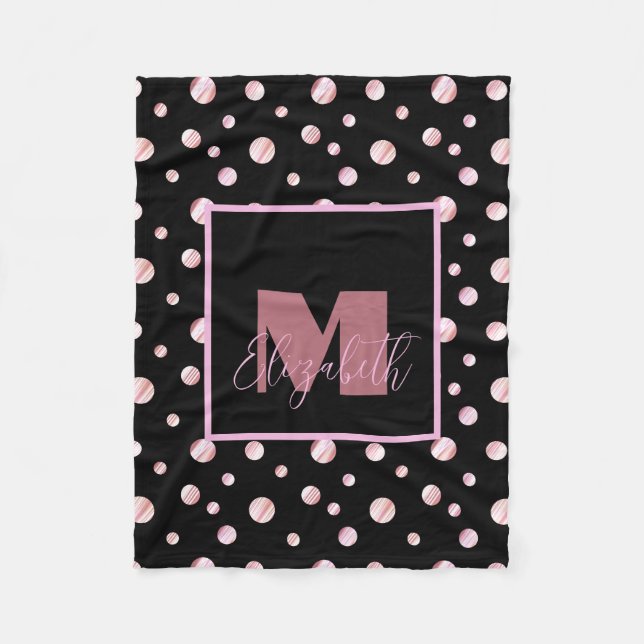 Individuelle Name Polka Dots Geometric Ci Fleecedecke (Vorderseite)