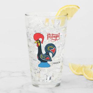 Individuelle Name Portugese Rooster Glas