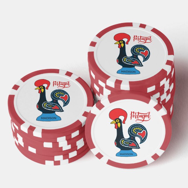Individuelle Name Portugese Rooster Pokerchips (Stapel)