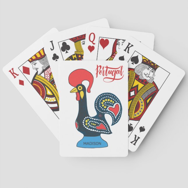 Individuelle Name Portugese Rooster Spielkarten (Rückseite)