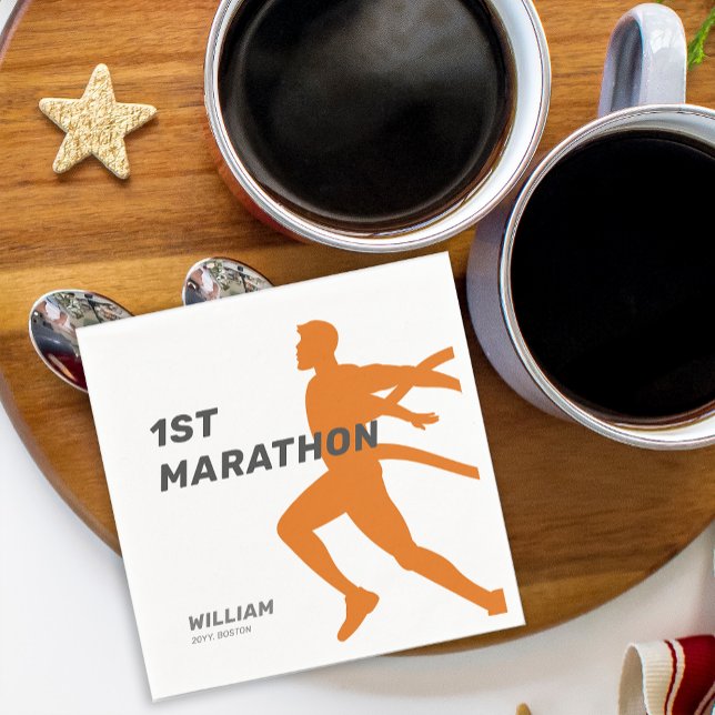 Individuelle Name Post Marathon Celebration Party Serviette (Custom Name Post Marathon Celebration Party Napkins)