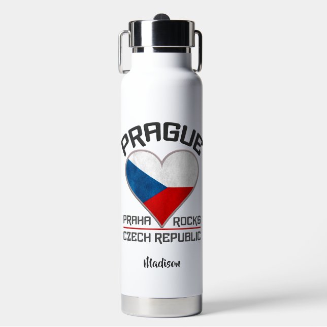 Individuelle Name PRAGUE Trinkflasche (Vorderseite)