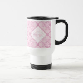Individuelle Name Preppy in Pink Mandala Diamond g Reisebecher