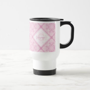 Individuelle Name Preppy in Pink Mandala Diamond g Reisebecher