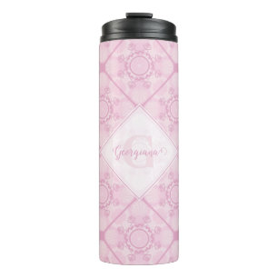 Individuelle Name Preppy in Pink Mandala Diamond g Thermosbecher