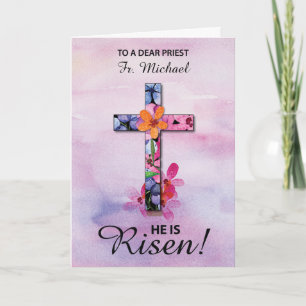 Individuelle Name Priester Ostern Er ist Rised Cro Karte