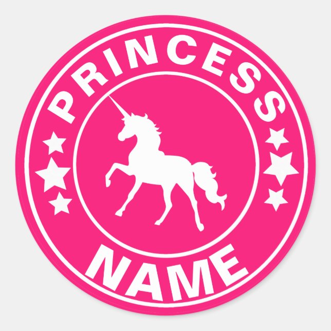Individuelle Name-Prinzessin Rainbow Pink Sticker (Vorderseite)