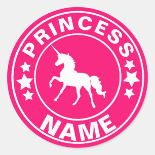 Individuelle Name-Prinzessin Rainbow Pink Sticker