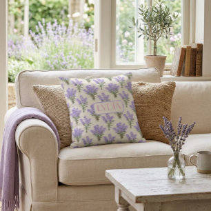Individuelle Name Provence Lavender Throw Kissen