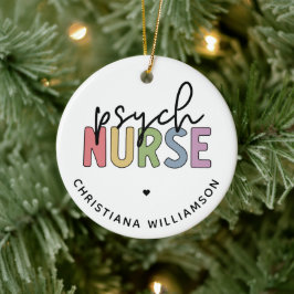 Individuelle Name Psych Nurse | Psychiatrische Kra Keramik Ornament