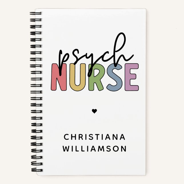Individuelle Name Psych Nurse | Psychiatrische Kra Notizbuch (Vorderseite)
