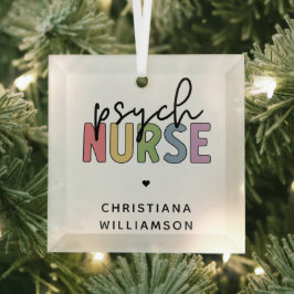 Individuelle Name Psych Nurse | Psychiatrische Kra Ornament Aus Glas
