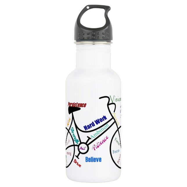Individuelle Name Radsport, Fahrrad, Motivierend Trinkflasche (Vorderseite)