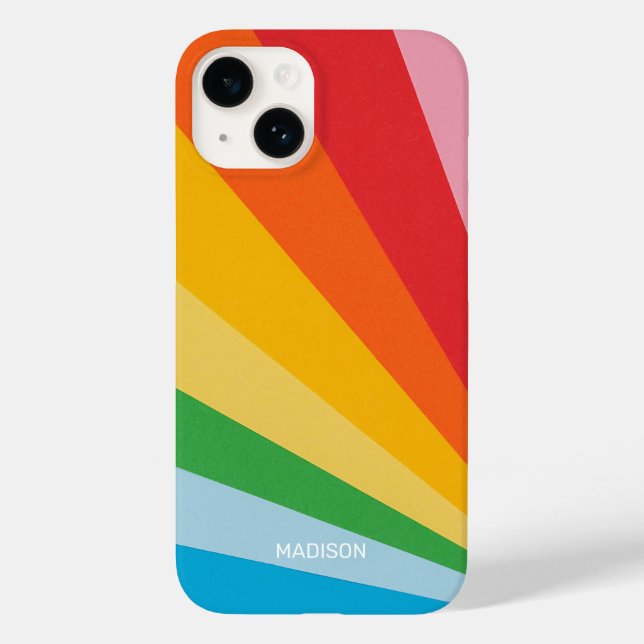 Individuelle Name-Rainbow-Farben Case-Mate iPhone Hülle (Rückseite)