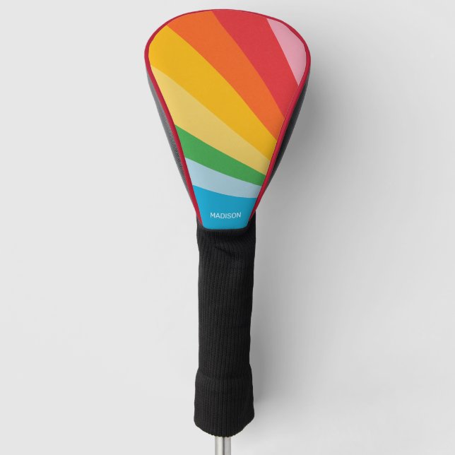 Individuelle Name-Rainbow-Farben Golf Headcover (Vorderseite)