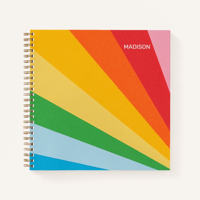 Individuelle Name-Rainbow-Farben Notizbuch (Vorderseite)
