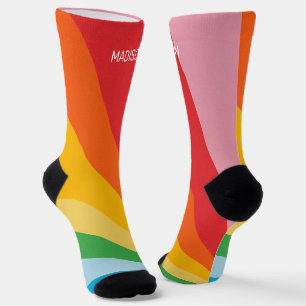 Individuelle Name-Rainbow-Farben Socken