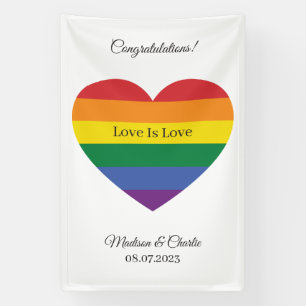 Individuelle Name Rainbow Heart Banner
