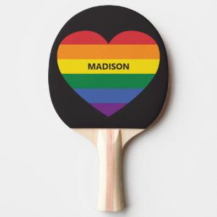 Individuelle Name Rainbow Heart Tischtennis Schläger