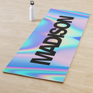 Individuelle Name Rainbow Holographic Modern Yoga Yogamatte