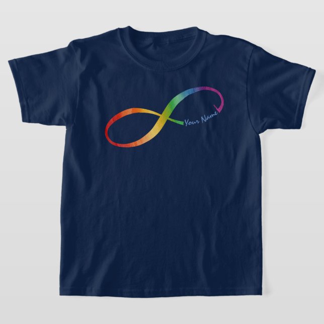 Individuelle Name Rainbow Infinity T - Shirt (Ablage )